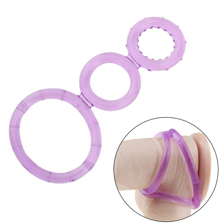 Harder Erections Silicone Triple Cock Ring BDSM, gallery view 4