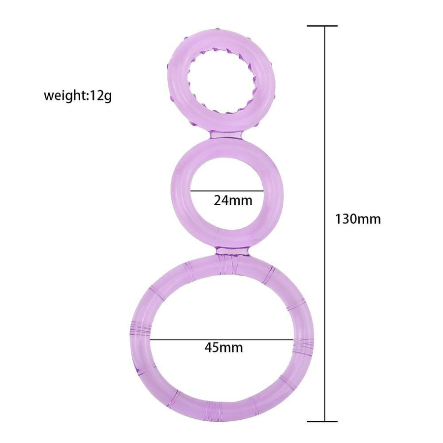 Harder Erections Silicone Triple Cock Ring BDSM, gallery view 6