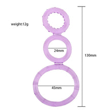Load image into Gallery viewer, Harder Erections Silicone Triple Cock Ring BDSM

