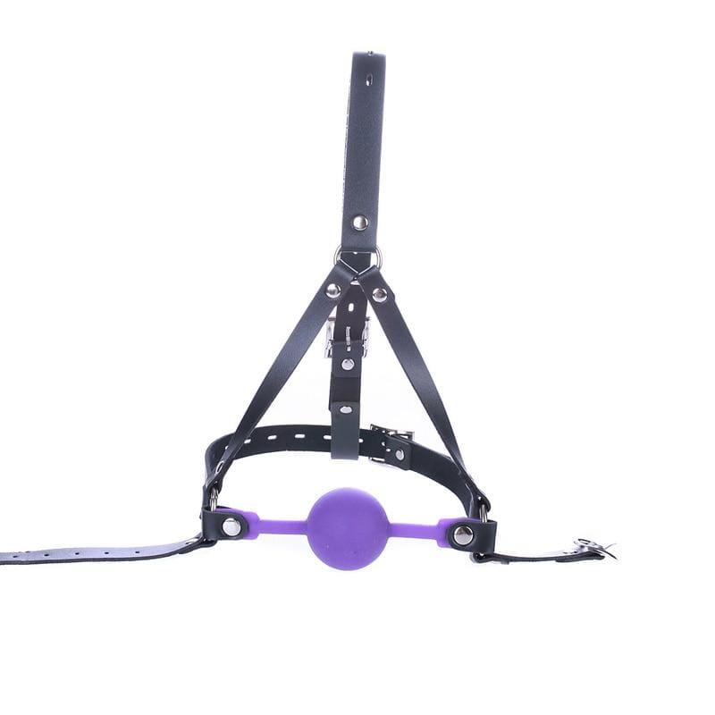 Restrictive Purple Ball Gag BDSM product view