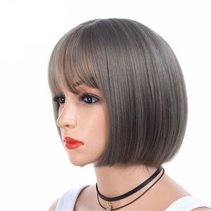 10 Inches Short Bob Wig with Bangs