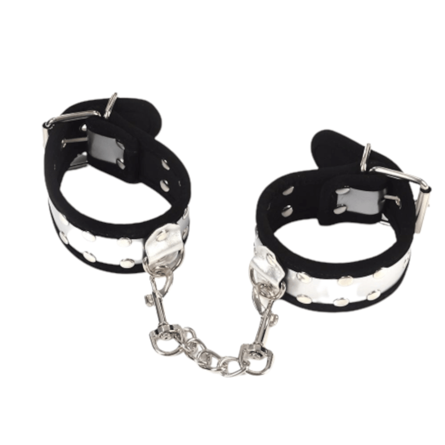 Metallic Leather Bondage Cuffs product view