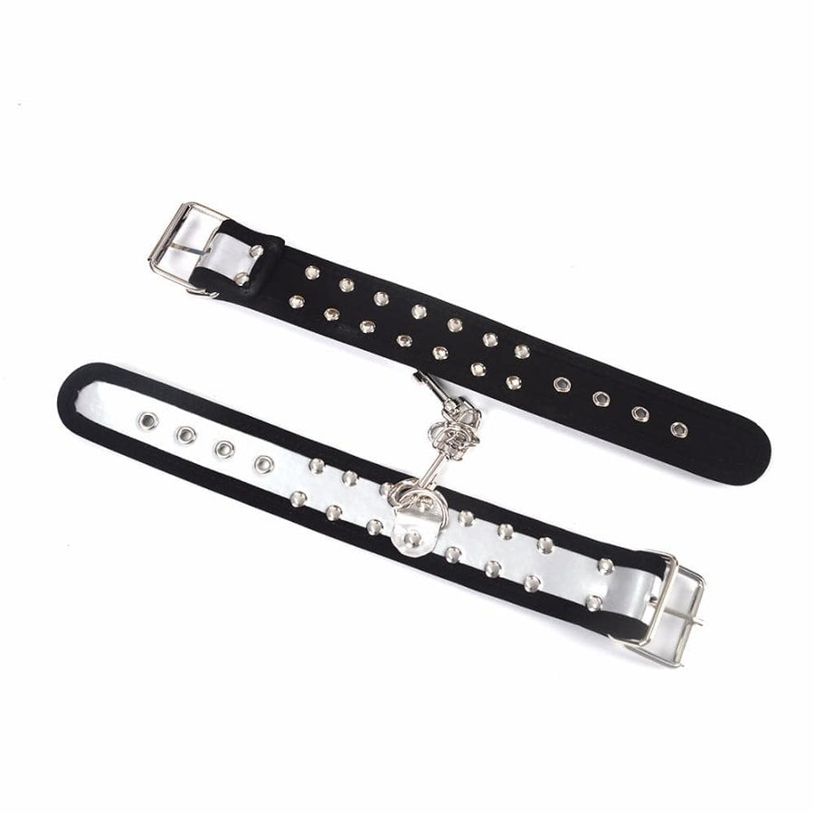 Metallic Leather Bondage Cuffs, gallery view 2