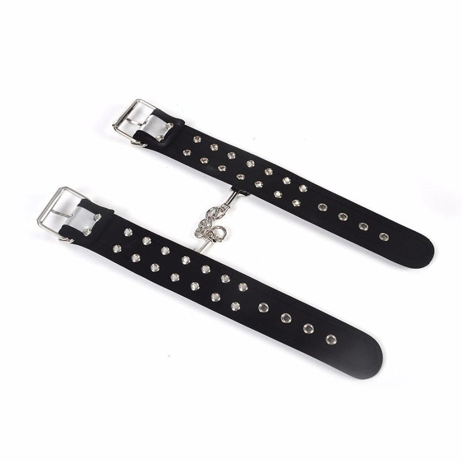 Metallic Leather Bondage Cuffs, gallery view 4