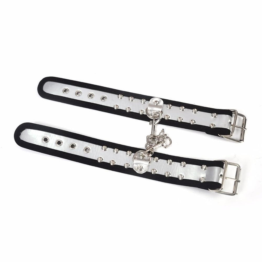 Metallic Leather Bondage Cuffs, gallery view 3