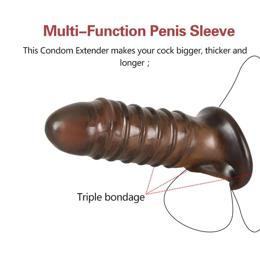Ribbed Sensations Silicone Penis Sleeve BDSM, gallery view 4