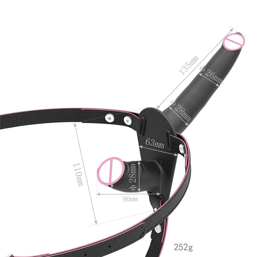 Elegant Black Double Ended Strap On BDSM, gallery view 5