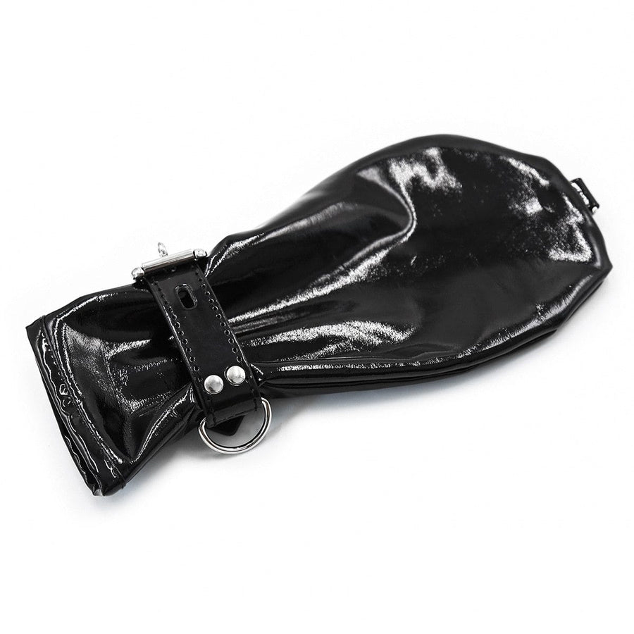 Black Glossy Hand Restraint Mitts BDSM, gallery view 5