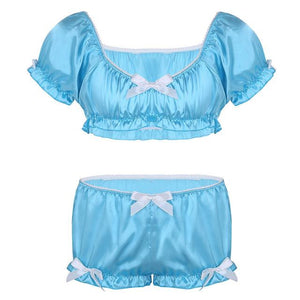 Silky Crop Top Lingerie Set