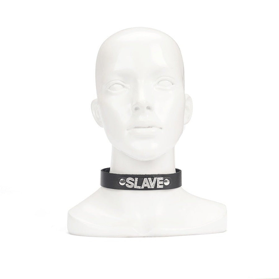 Sissy SLAVE Genuine Leather Collar BDSM product view