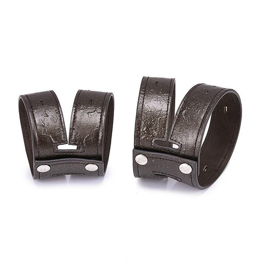 Black Vintage Style Leather Cuff product view