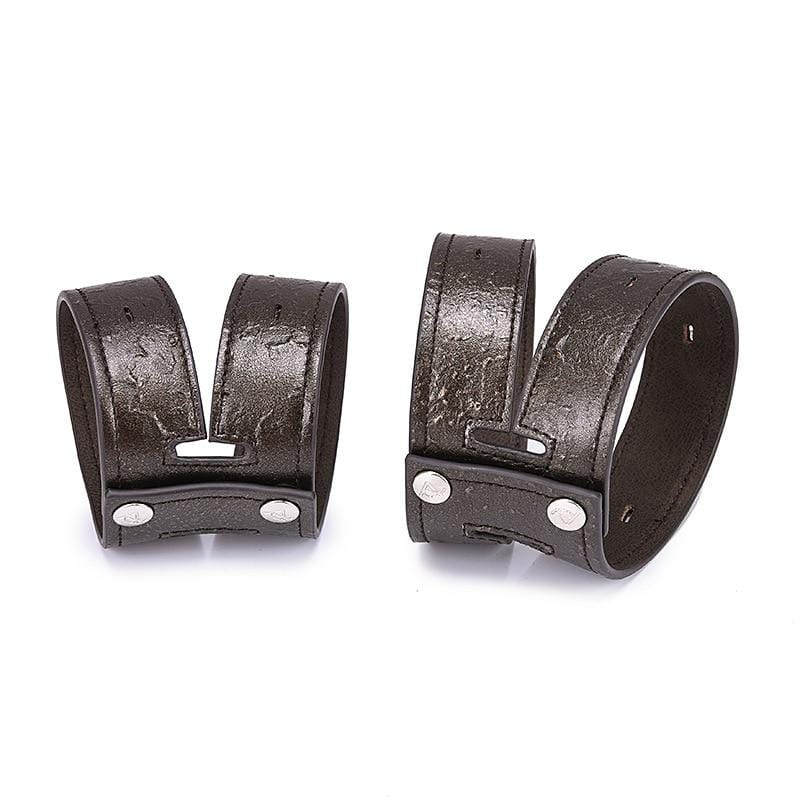 Black Vintage Style Leather Cuff product view