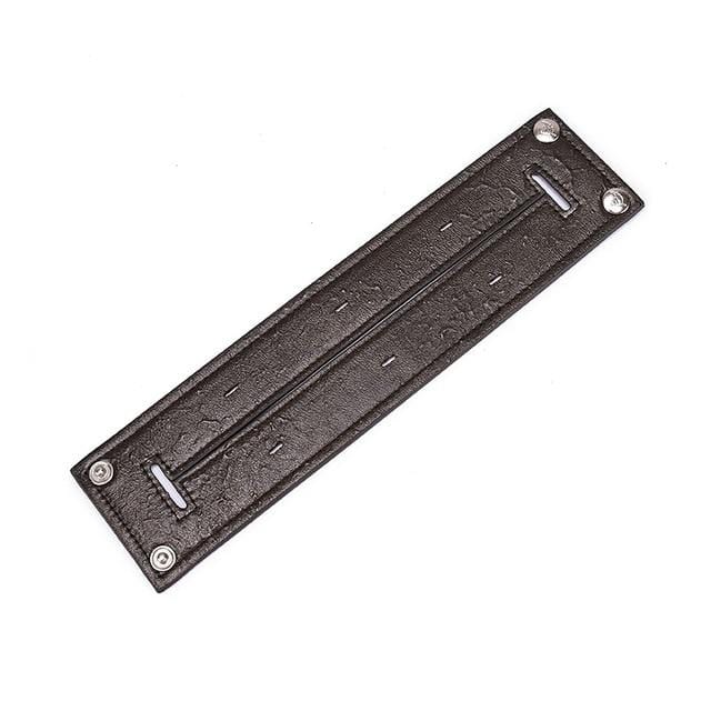Black Vintage Style Leather Cuff, gallery view 3