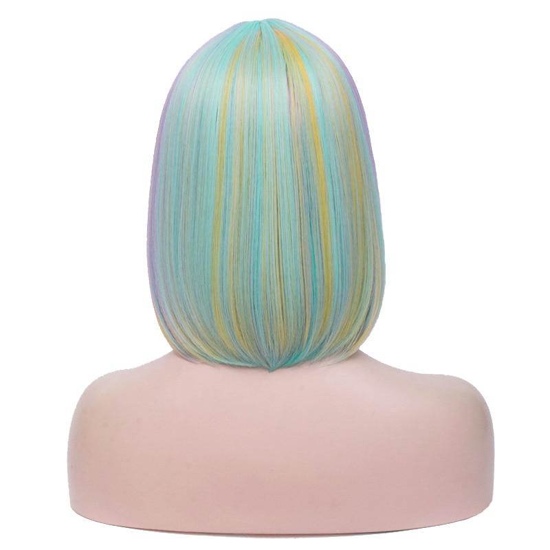 14 Inches Bicolor Straight Short Wig, gallery view 3