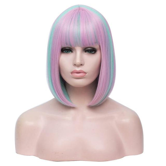14 Inches Bicolor Straight Short Wig product view
