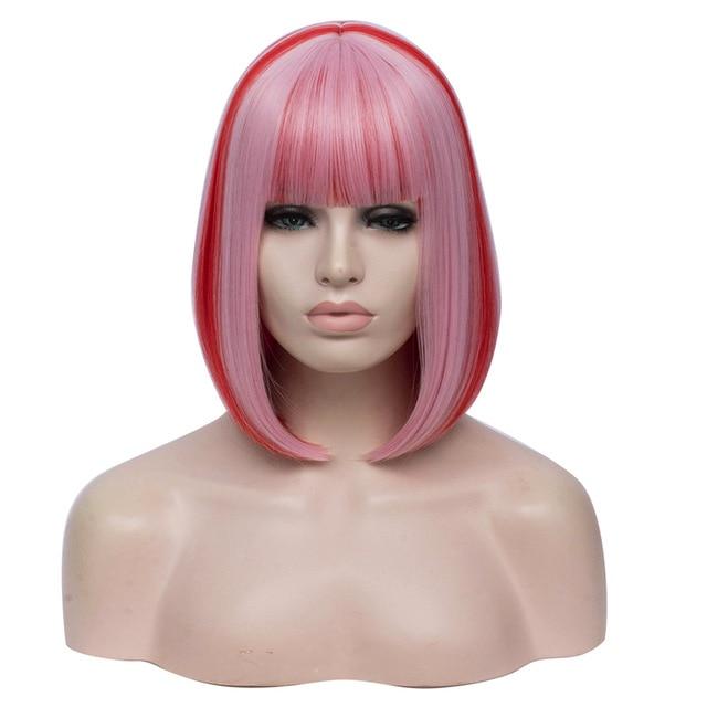 14 Inches Bicolor Straight Short Wig, gallery view 4