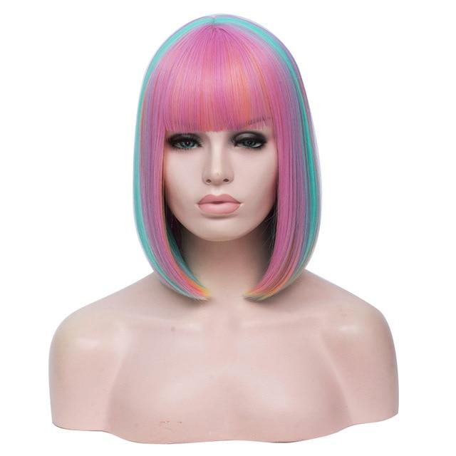 14 Inches Bicolor Straight Short Wig, gallery view 5