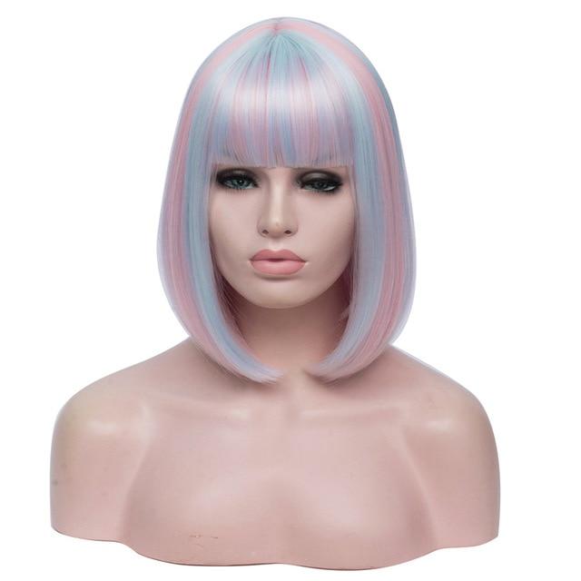 14 Inches Bicolor Straight Short Wig, gallery view 7