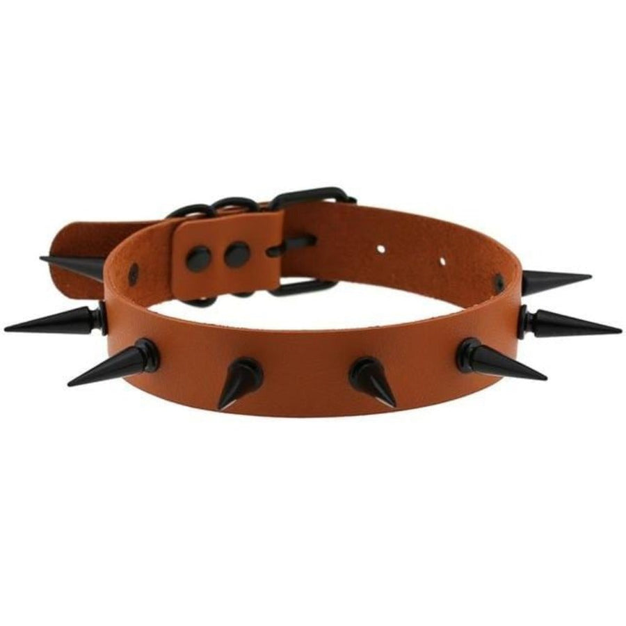 Human Gothic Bondage Spiked Collar, gallery view 6