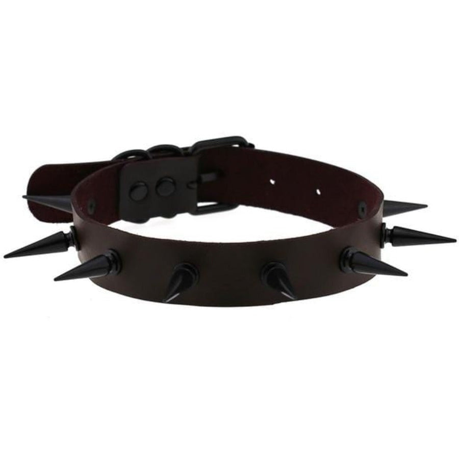 Human Gothic Bondage Spiked Collar, gallery view 11