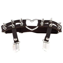 Load image into Gallery viewer, Women&#39;s Studded Bondage Garter Belt

