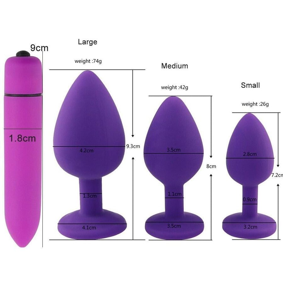 Anal Masturbation Butt Plug Kit 4pcs BDSM, gallery view 12