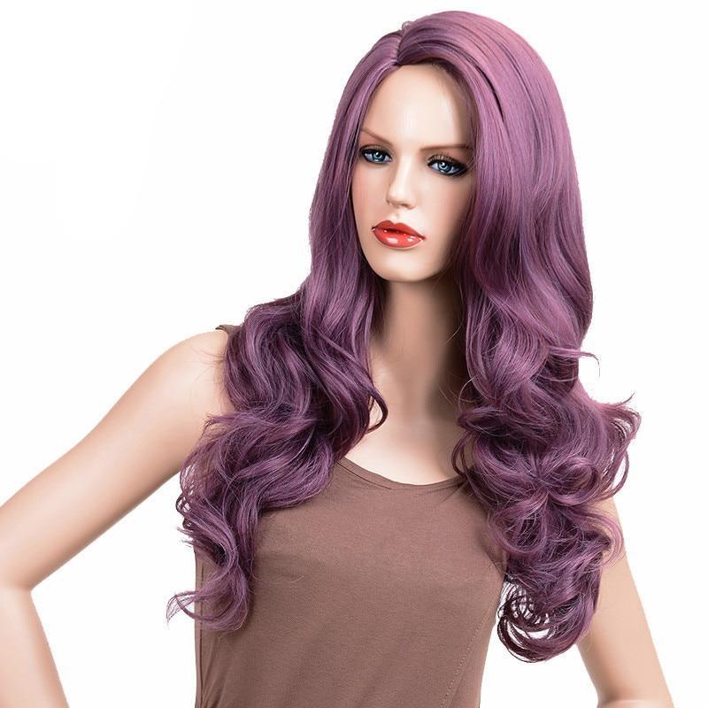 24 Inches Purple Long Wavy Wig