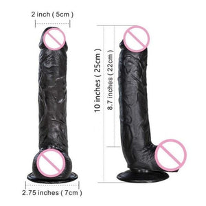 Aufreizender realistischer 9-Zoll-Dildo in Schwarz für BDSM