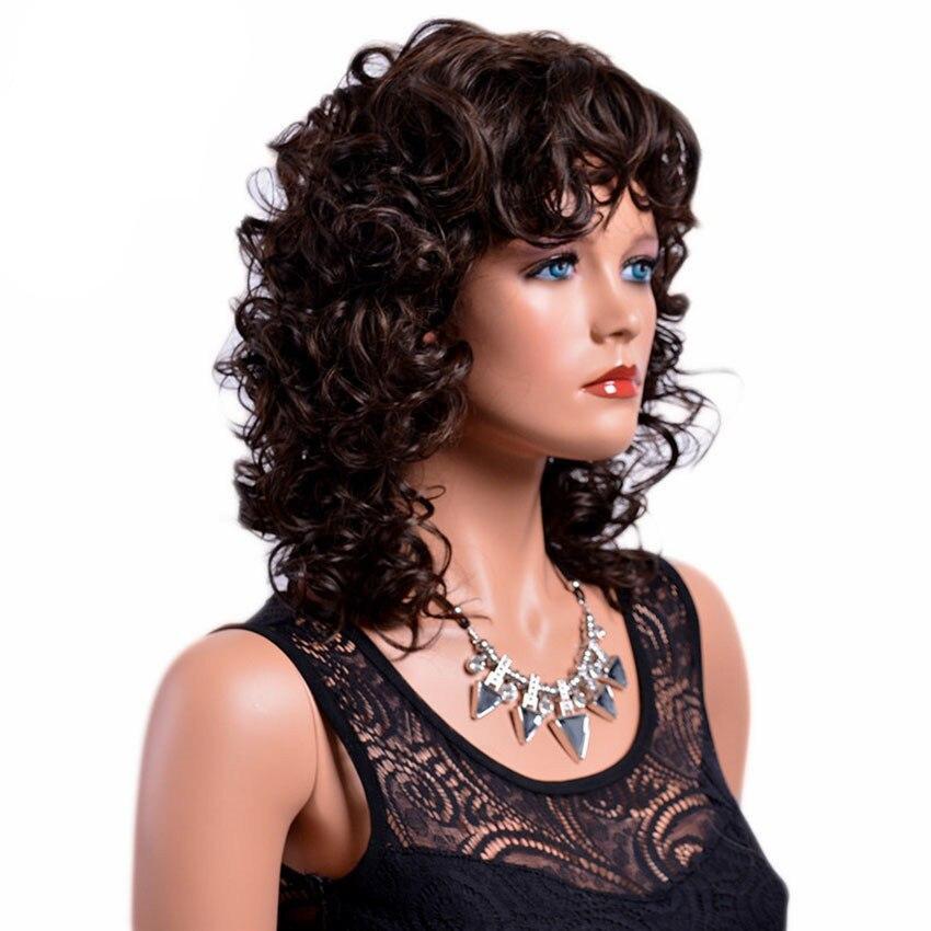 16 Inches Medium Curly Wig with Bangs, gallery view 2