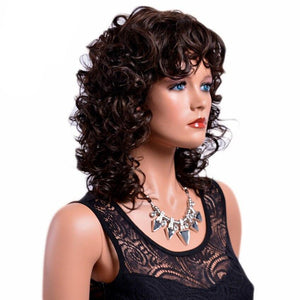 16 Inches Medium Curly Wig with Bangs