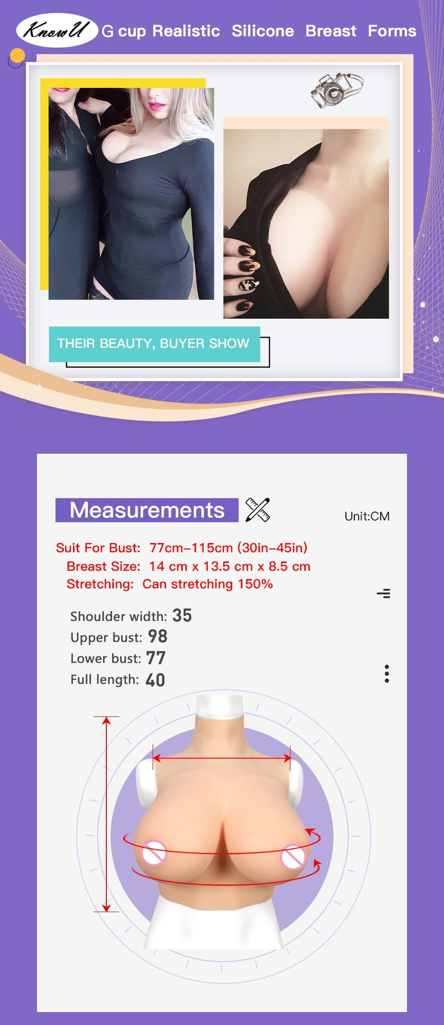 G Cup Breast Forms, gallery view 4