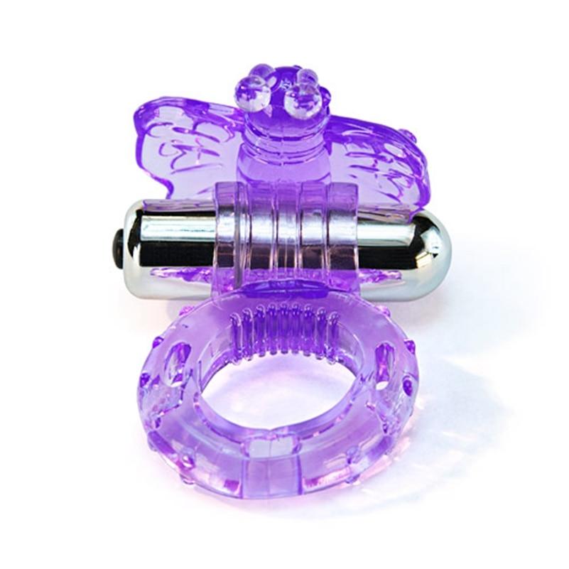 Purple Vibrating Butterfly Cock Ring BDSM, gallery view 3