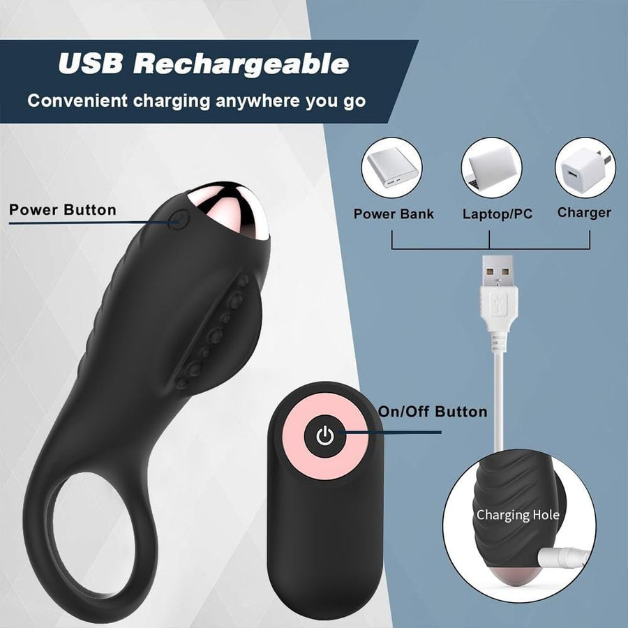 Rechargeable 10-Speed Wireless Cock Ring BDSM, gallery view 4