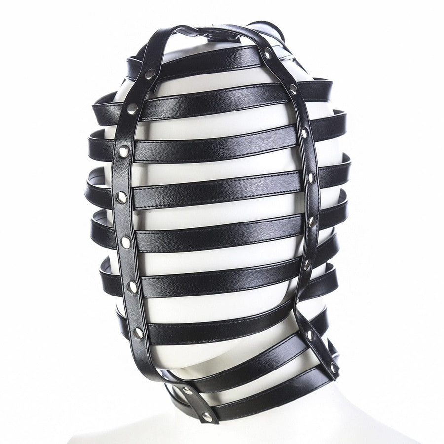 Leather Bondage Restraint Mask BDSM, gallery view 3