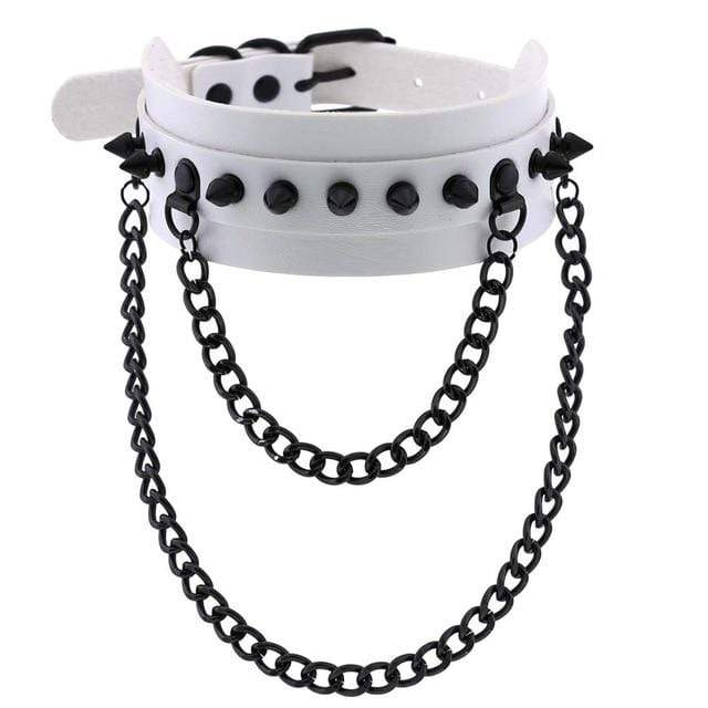 Spiked Trendy Goth Leather Choker, gallery view 16