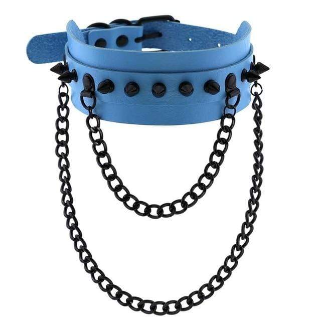 Spiked Trendy Goth Leather Choker, gallery view 13