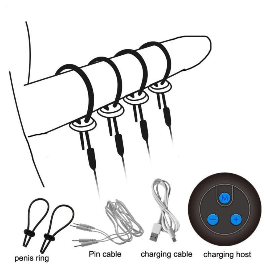 Rechargeable Shock Therapy Medical Penis Rings BDSM, gallery view 2