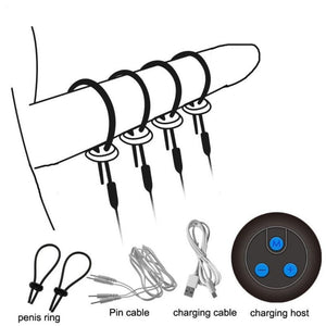 Rechargeable Shock Therapy Medical Penis Rings BDSM