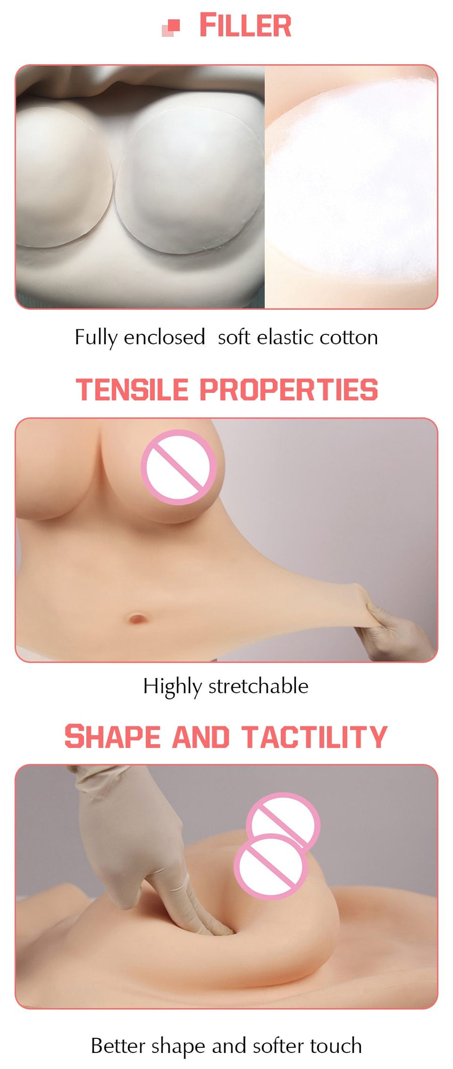 C/D/F Cup Silicone Breast Forms, gallery view 2
