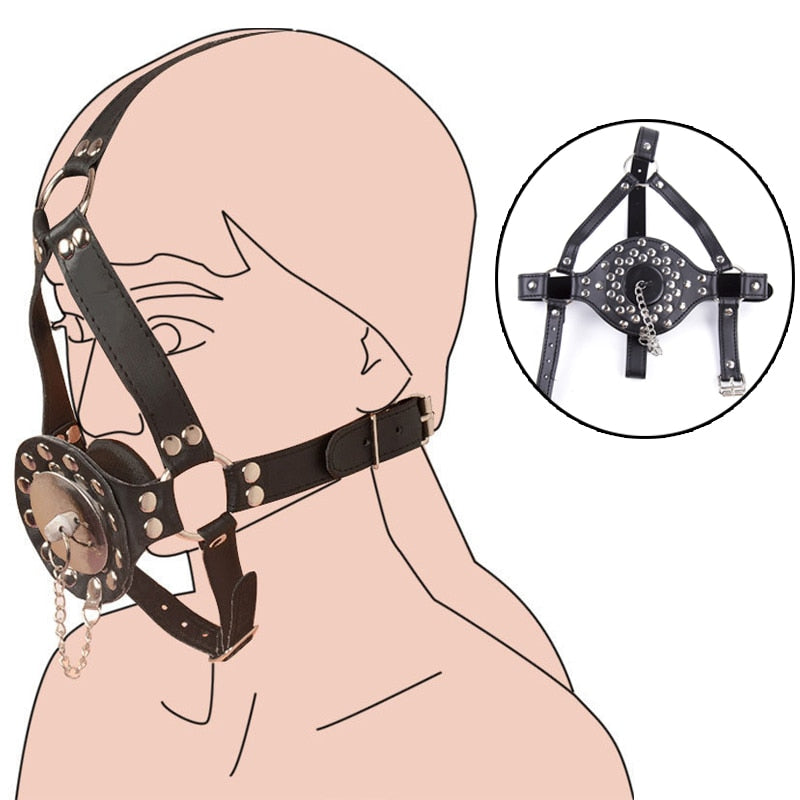 Harness Muzzle Plug Mouth Gag Leather product view