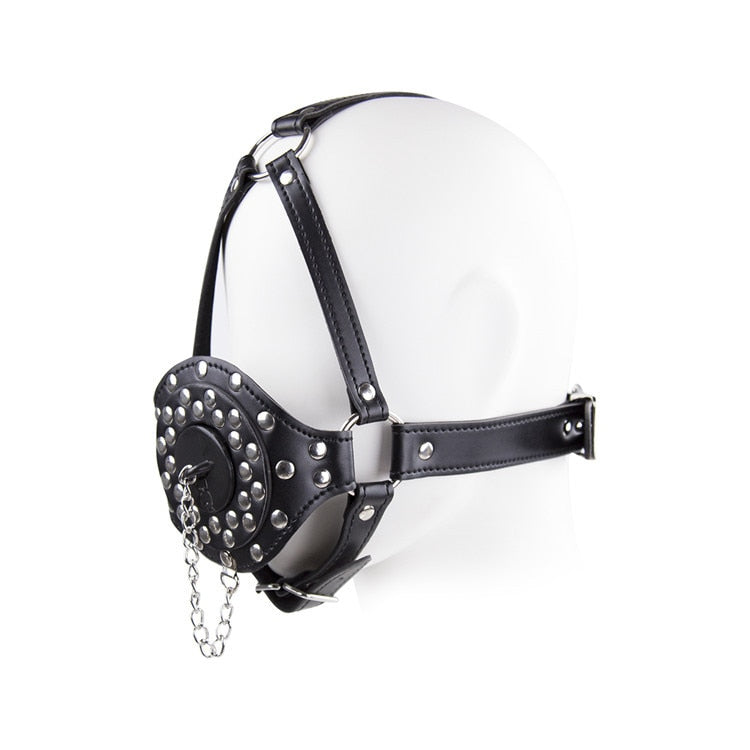 Harness Muzzle Plug Mouth Gag Leather, gallery view 5