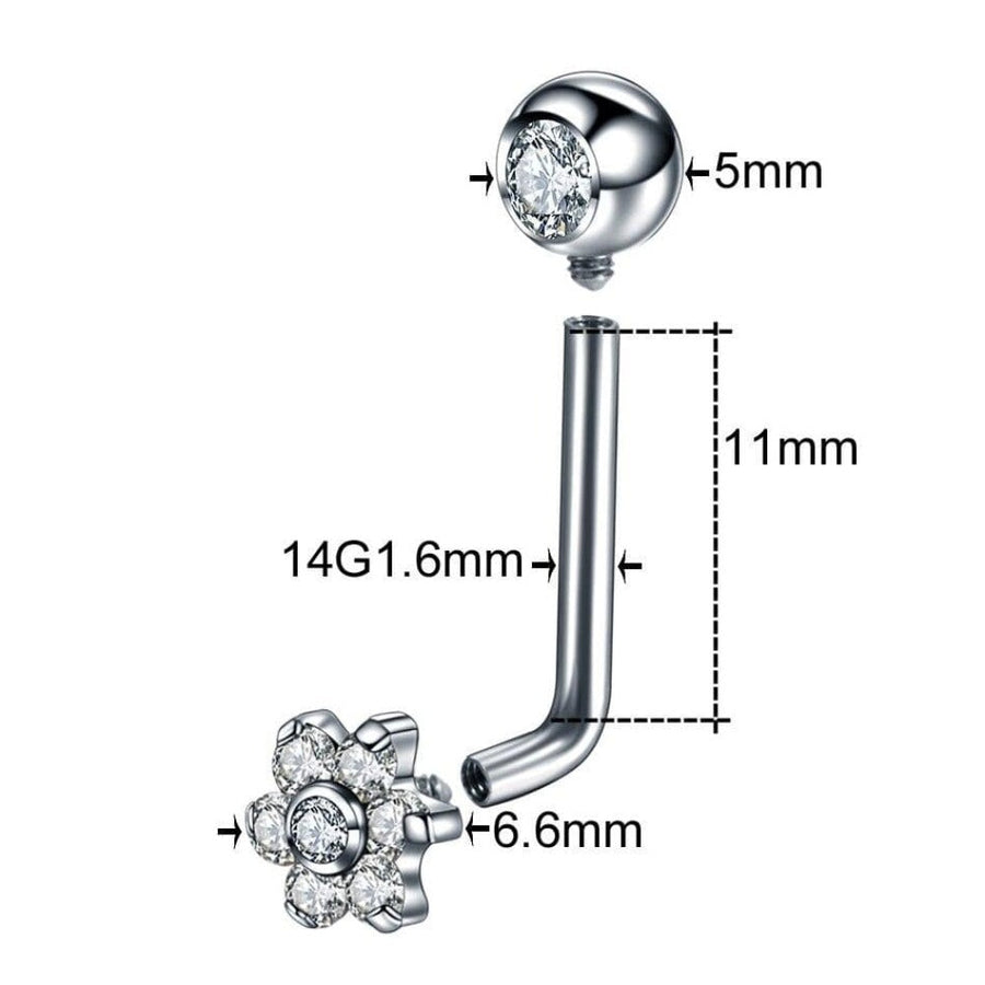 Flower Power Vertical Clit Hood Piercing Jewellery BDSM, gallery view 6