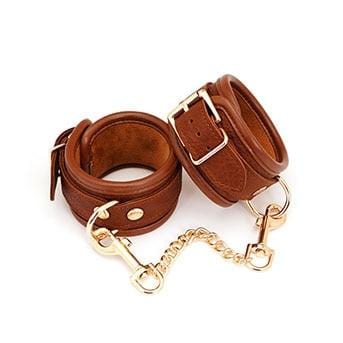 Brown Vintage Leather Wrist Cuffs product view