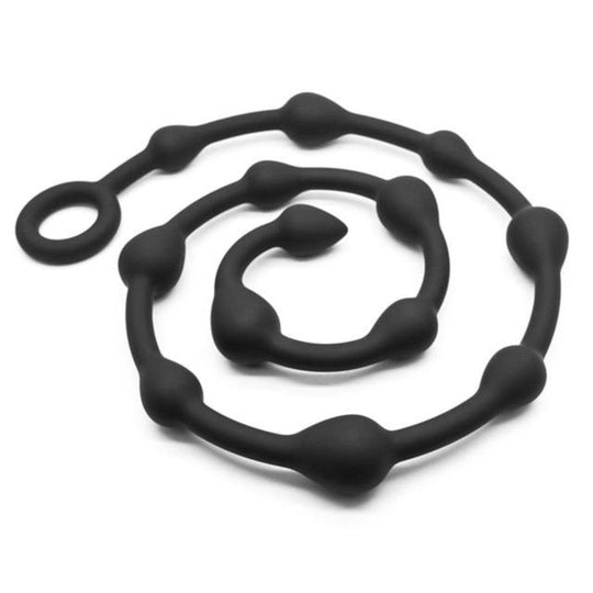 Super Long Black Rangy Anal Beads product view