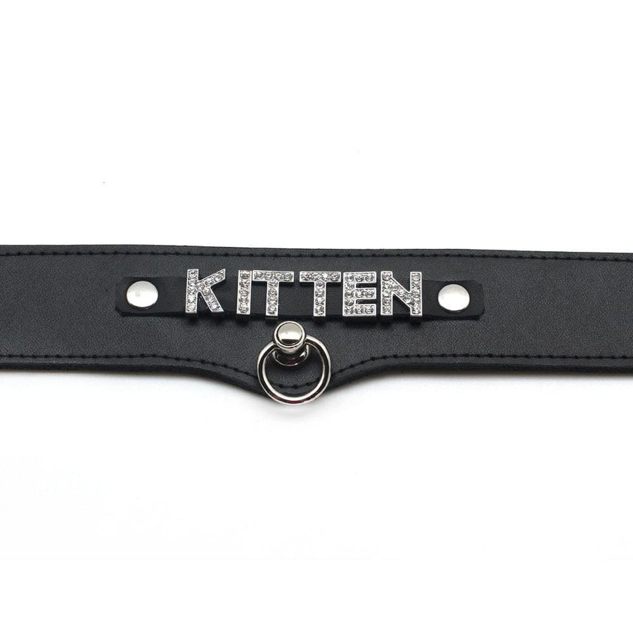 BDSM Black Leather Kitten Collar, gallery view 2