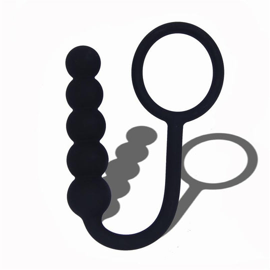 Black Sustained Pleasure Anal Beads for Guys product view