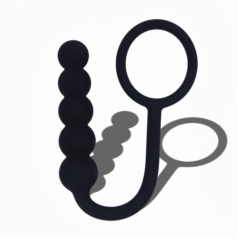 Black Sustained Pleasure Anal Beads for Guys product view
