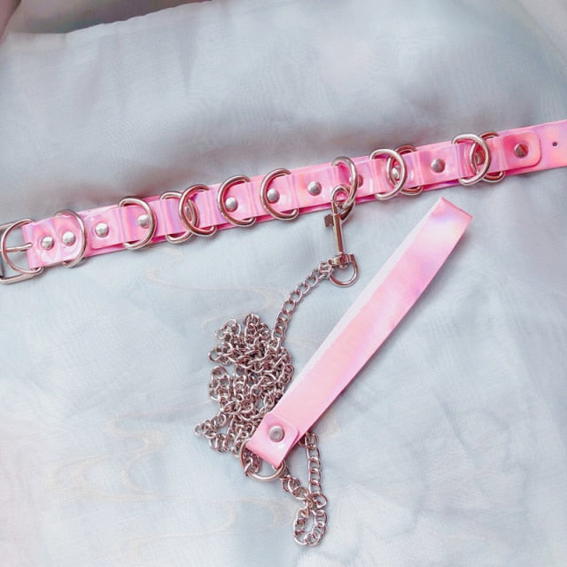 Submissive Choker Collar with Leash BDSM DDLG, gallery view 2