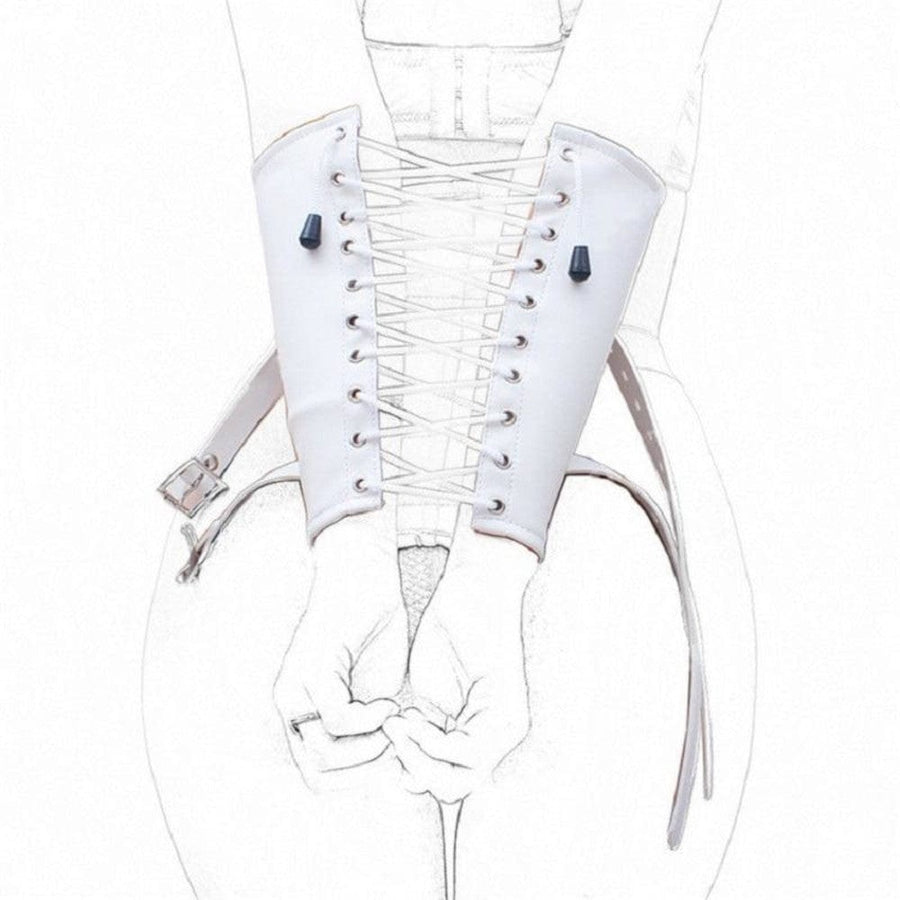 Adjustable Leather Elbow Restraints BDSM, gallery view 3