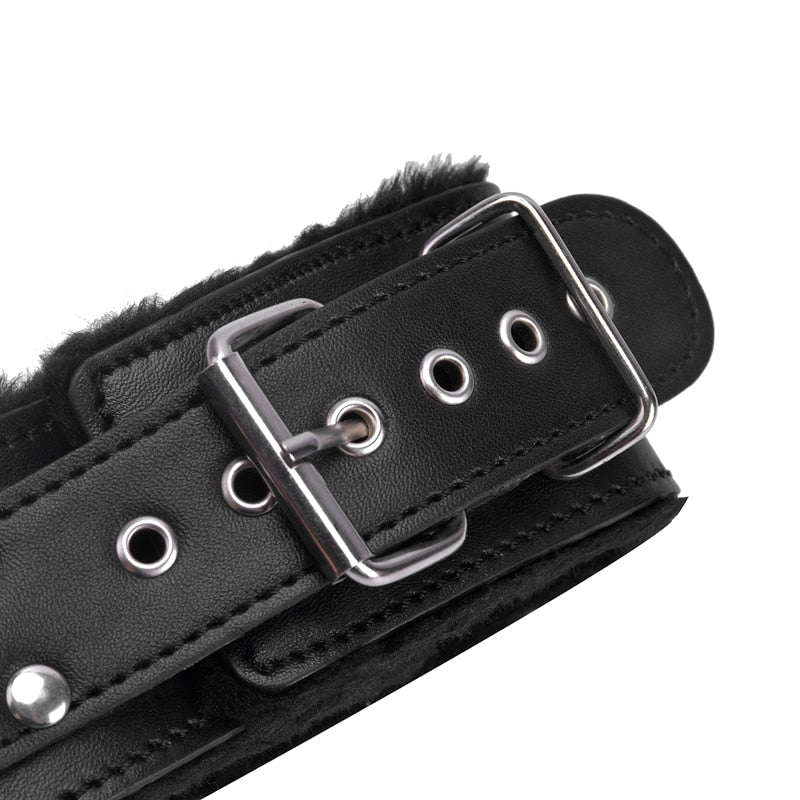 Leather Plush Collar And Leash, gallery view 5